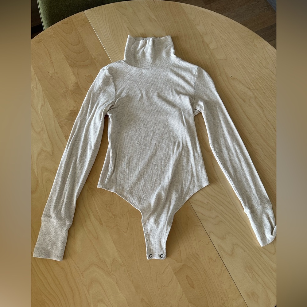 Oatmeal Cream Turtleneck Bodysuit